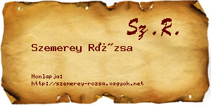 Szemerey Rózsa névjegykártya